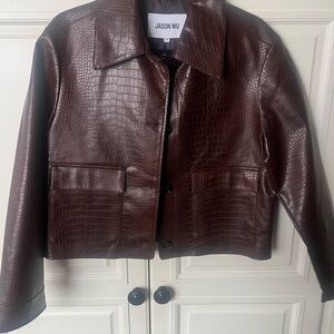 Jason Wu Croc-Embossed Brown Jacket NWT